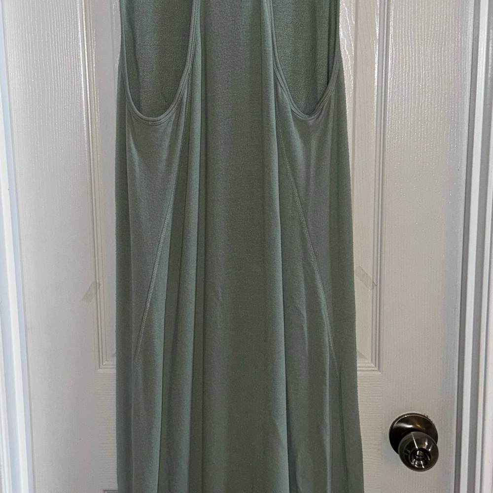 Rag & Bone Archetype Sydney Maxi Dress L Sage Soft Jersey Racer Back Comfy Chic - Picture 3 of 9